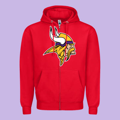 Team Of Minnesota American Football Zipper Hoodie Designed By Floraart
