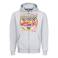 Heather Grey cars lightning mcqueen Zipper Hoodie - FloraArt