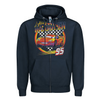 Navy cars lightning mcqueen Zipper Hoodie - FloraArt