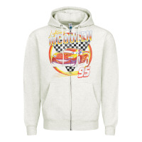 Oatmeal Heather cars lightning mcqueen Zipper Hoodie - FloraArt