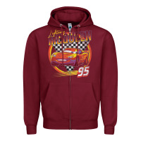 Burgundy cars lightning mcqueen Zipper Hoodie - FloraArt