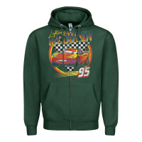 Sports Green cars lightning mcqueen Zipper Hoodie - FloraArt