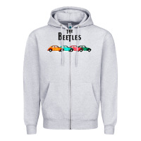 Heather Grey beetles Zipper Hoodie - FloraArt