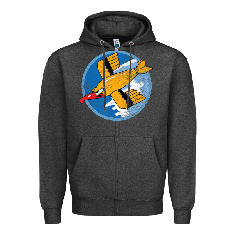 Ww2 91st Bomb Squadron Flying Fortress Soaring Bird Patch Zipper Hoodie by FloraArt | Teevron