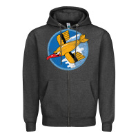 Charcoal Heather Ww2 91St Bomb Squadron Flying Fortress Soaring Bird Patch Zipper Hoodie - FloraArt