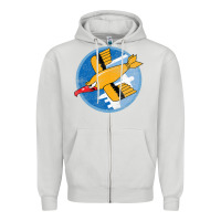 Dove Grey Ww2 91St Bomb Squadron Flying Fortress Soaring Bird Patch Zipper Hoodie - FloraArt