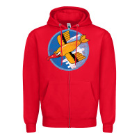 Red Ww2 91St Bomb Squadron Flying Fortress Soaring Bird Patch Zipper Hoodie - FloraArt