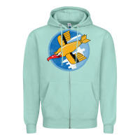 Seafoam Ww2 91St Bomb Squadron Flying Fortress Soaring Bird Patch Zipper Hoodie - FloraArt