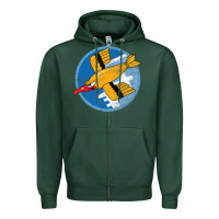 Sports Green Ww2 91St Bomb Squadron Flying Fortress Soaring Bird Patch Zipper Hoodie - FloraArt