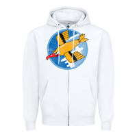 White Ww2 91St Bomb Squadron Flying Fortress Soaring Bird Patch Zipper Hoodie - FloraArt
