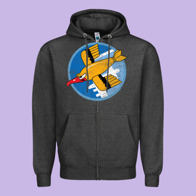 Ww2 91st Bomb Squadron Flying Fortress Soaring Bird Patch Zipper Hoodie Designed By Floraart