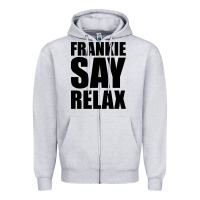 Heather Grey Frankie Say Relax Essential Zipper Hoodie - FloraArt