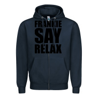 Navy Frankie Say Relax Essential Zipper Hoodie - FloraArt