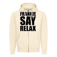 Sandshell Frankie Say Relax Essential Zipper Hoodie - FloraArt