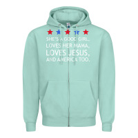 Seafoam she's a good girl, she's loves her mama, loves jesus t shirt Zipper Hoodie - FloraArt