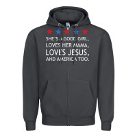 Smoke she's a good girl, she's loves her mama, loves jesus t shirt Zipper Hoodie - FloraArt