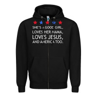 Black she's a good girl, she's loves her mama, loves jesus t shirt Zipper Hoodie - FloraArt