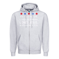 Heather Grey she's a good girl, she's loves her mama, loves jesus t shirt Zipper Hoodie - FloraArt