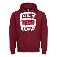 Burgundy salt n pepa Zipper Hoodie - FloraArt