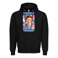 Black alfred e. neuman for president Zipper Hoodie - FloraArt