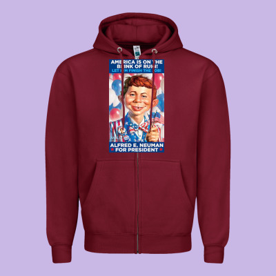 Alfred E. Neuman For President Zipper Hoodie Designed By Floraart