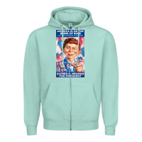 Seafoam alfred e. neuman for president Zipper Hoodie - FloraArt