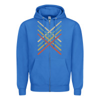 True Royal retro vintage drummer tshirt 70s 80s distressed drum sticks long sleev Zipper Hoodie - FloraArt