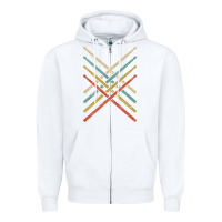 White retro vintage drummer tshirt 70s 80s distressed drum sticks long sleev Zipper Hoodie - FloraArt