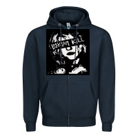 Navy Vintage Bikini Kill Women Classic Zipper Hoodie - FloraArt