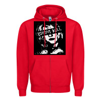 Red Vintage Bikini Kill Women Classic Zipper Hoodie - FloraArt