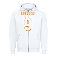 White Burrow Jersey Zipper Hoodie - FloraArt