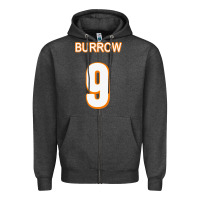 Charcoal Heather Burrow Jersey Zipper Hoodie - FloraArt