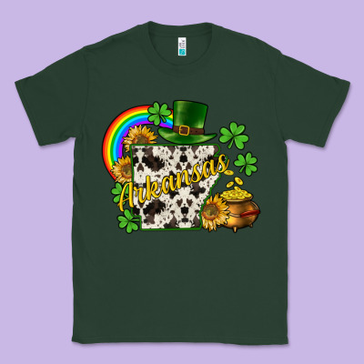 Arkansas Map St. Patrick's Classic Tee Designed By Cowgirlartshop