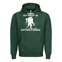 Sports Green wounded warrior Zipper Hoodie - FloraArt
