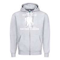 Heather Grey wounded warrior Zipper Hoodie - FloraArt