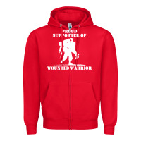 Red wounded warrior Zipper Hoodie - FloraArt