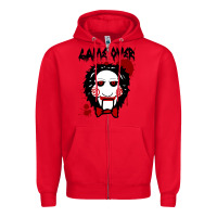 Red Billy Puppet Saw Jigsaw Inspired Zipper Hoodie - FloraArt