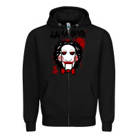 Black Billy Puppet Saw Jigsaw Inspired Zipper Hoodie - FloraArt