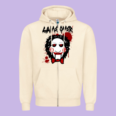 Billy Puppet Saw Jigsaw Inspired Zipper Hoodie Designed By Floraart