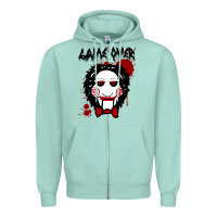 Seafoam Billy Puppet Saw Jigsaw Inspired Zipper Hoodie - FloraArt