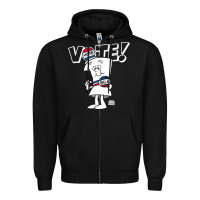 Black schoolhouse rock vote with bill with white type t shirt Zipper Hoodie - FloraArt