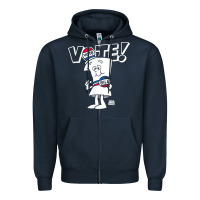 Navy schoolhouse rock vote with bill with white type t shirt Zipper Hoodie - FloraArt