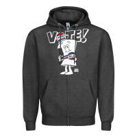 Charcoal Heather schoolhouse rock vote with bill with white type t shirt Zipper Hoodie - FloraArt