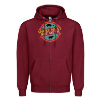 Burgundy smoke meat not meth funny bbq grill lover meat lover retro Zipper Hoodie - FloraArt