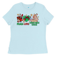 Baby Blue peace love christmas cakes bbs Ladies Tee - BundleAndBundleShop