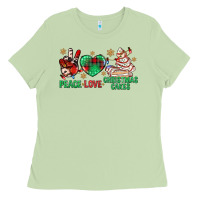 Peace Love Christmas Cakes Bbs Ladies Tee | Teevron