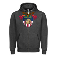 Charcoal Heather United States, Military Academy Zipper Hoodie - FloraArt