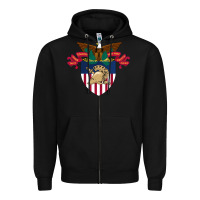 Black United States, Military Academy Zipper Hoodie - FloraArt