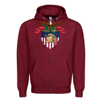 Burgundy United States, Military Academy Zipper Hoodie - FloraArt
