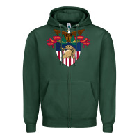 Sports Green United States, Military Academy Zipper Hoodie - FloraArt
